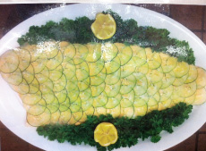 salmon with cucumbers